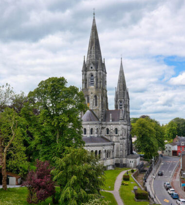 Luxurious hotel with stunning view of historic cathedral and lush gardens, ideal for a relaxing city break in Cork.